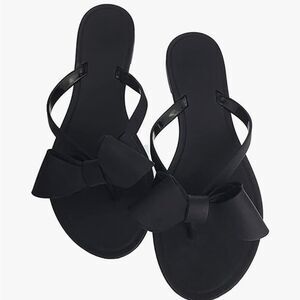 Women’s Sandal - Flip Flops - Jelly / Bow - Black - 9 - Like New